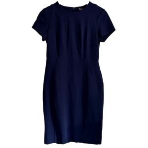 Brooks Brothers Sheath Dress 8 8P P8 Petite Blue Academia Office Career Sheath